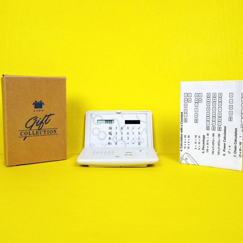 Vintage 1998 Avon Pocket Memo Message Recorder Calculator Handheld Technology